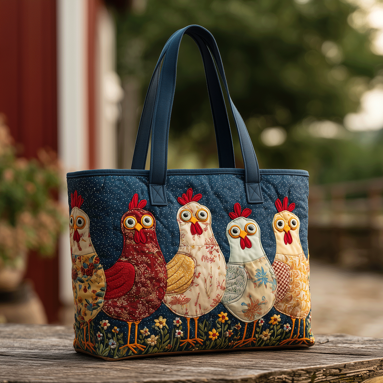 Rooster Reverie Quilted Tote Bag Best Gifts For Chicken Lovers