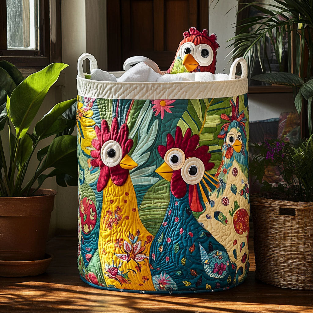 Rooster Ridge Quilted Laundry Basket Must-Have Home Essential