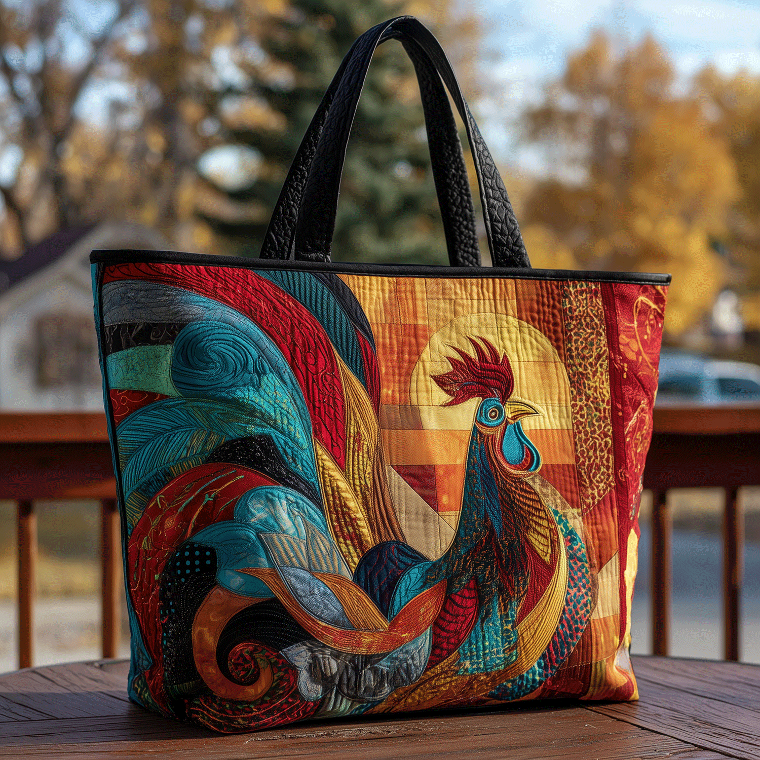 Rooster Royale Quilted Tote Bag Farm Wife Gifts