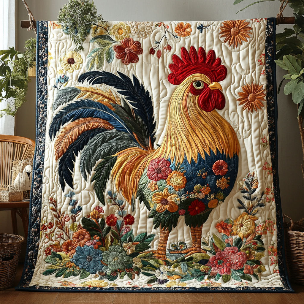 Roosting Beauty Quilted Blanket Christmas Holiday Gifts For People Who Raise Chickens