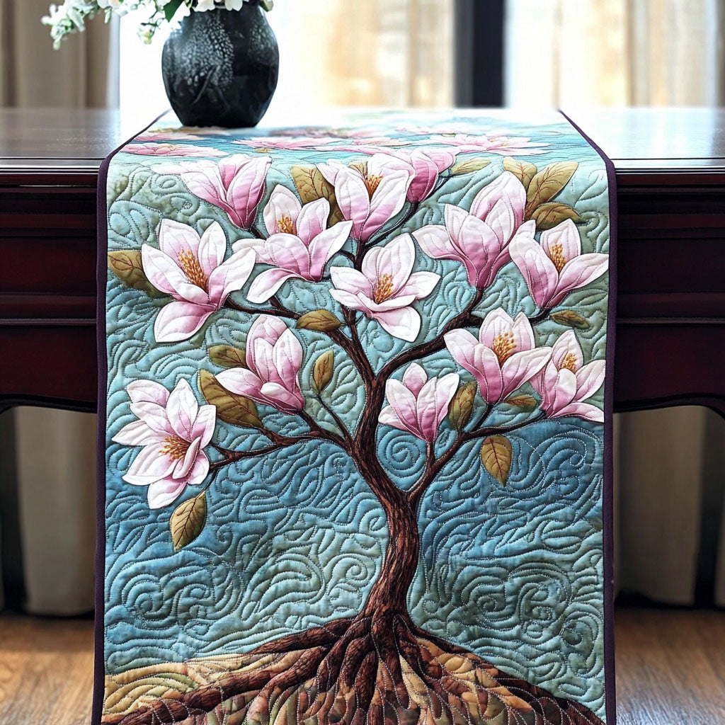 Rooted Beauty Quilted Table Runner Dinner Table Decor Ideas Gifts For Flower Enthusiasts