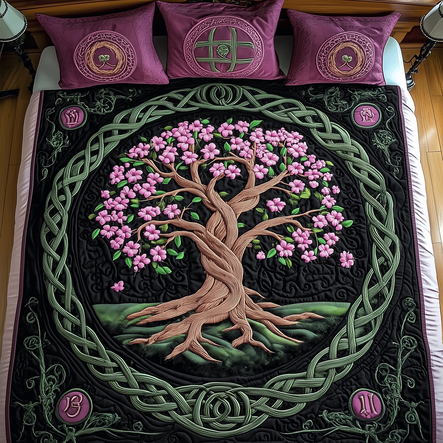 Roots Of Tranquility Quilted Bedding Set Soft Bedding Set That Makes a Great Christmas Gift