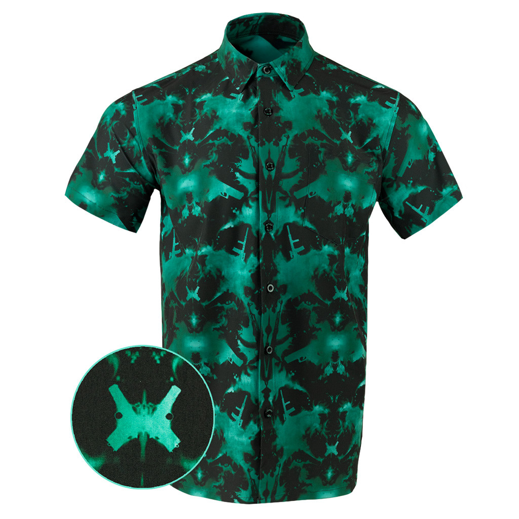 Rorschach Button Down Shirt Gun Print Hawaiian Shirt Tactical Apparel Best Gifts For Boyfriend