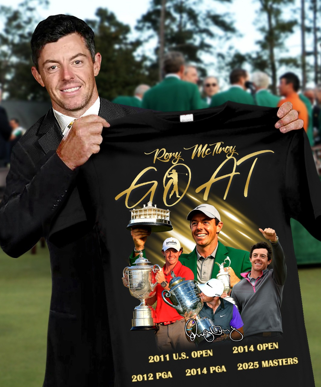 Rory Mcilroy Goat 2025 Masters Golf Champions T-Shirt Rory Mcilroy Golf Championship Merch