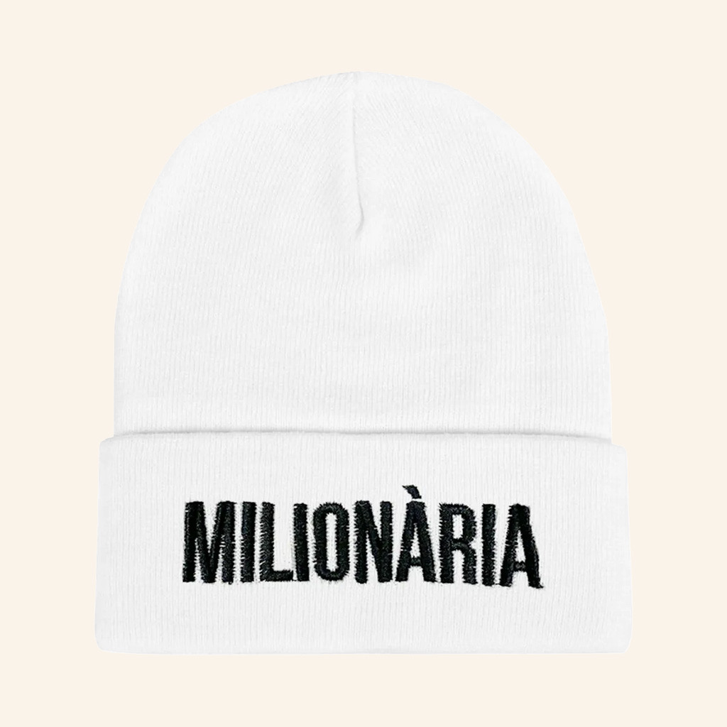 Rosalia Merch Milionaria Beanie Embroidered Gifts Ideas For Sisters