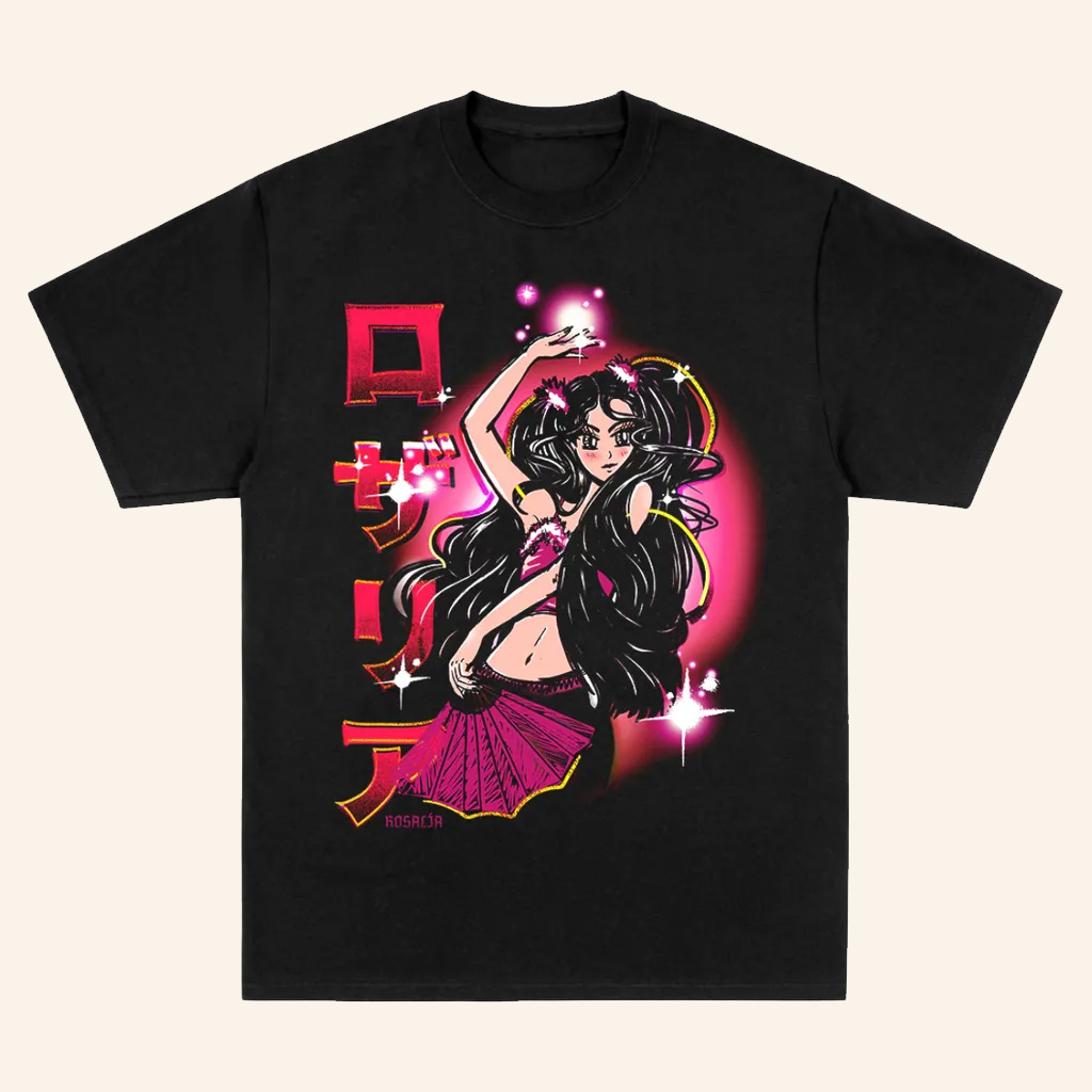 Rosalia Merch Pink Character Black T-Shirt Best Gifts For Girlfriend