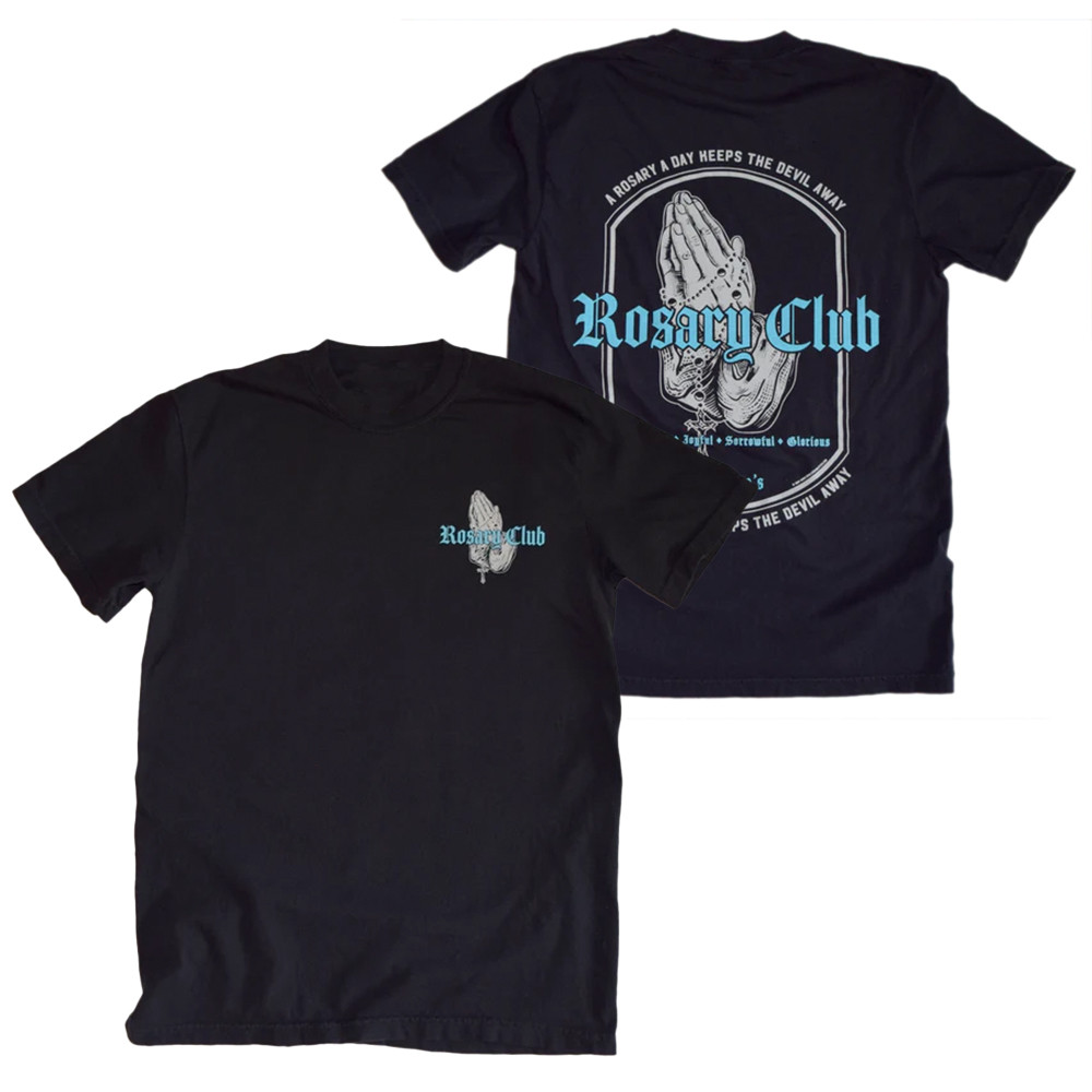 Rosary Club T-Shirt I Rosary A Day Heeps The Devil Away Shirt Gift Ideas For Men