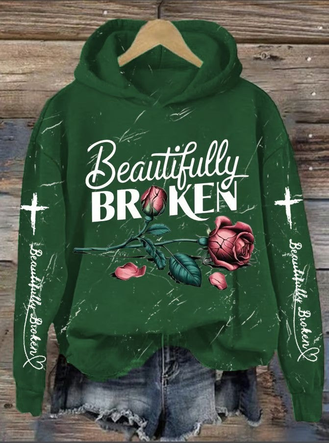 Rose Beautifully Broken Hoodie Country Music Lover Jelly Roll Fans Gifts For Wife