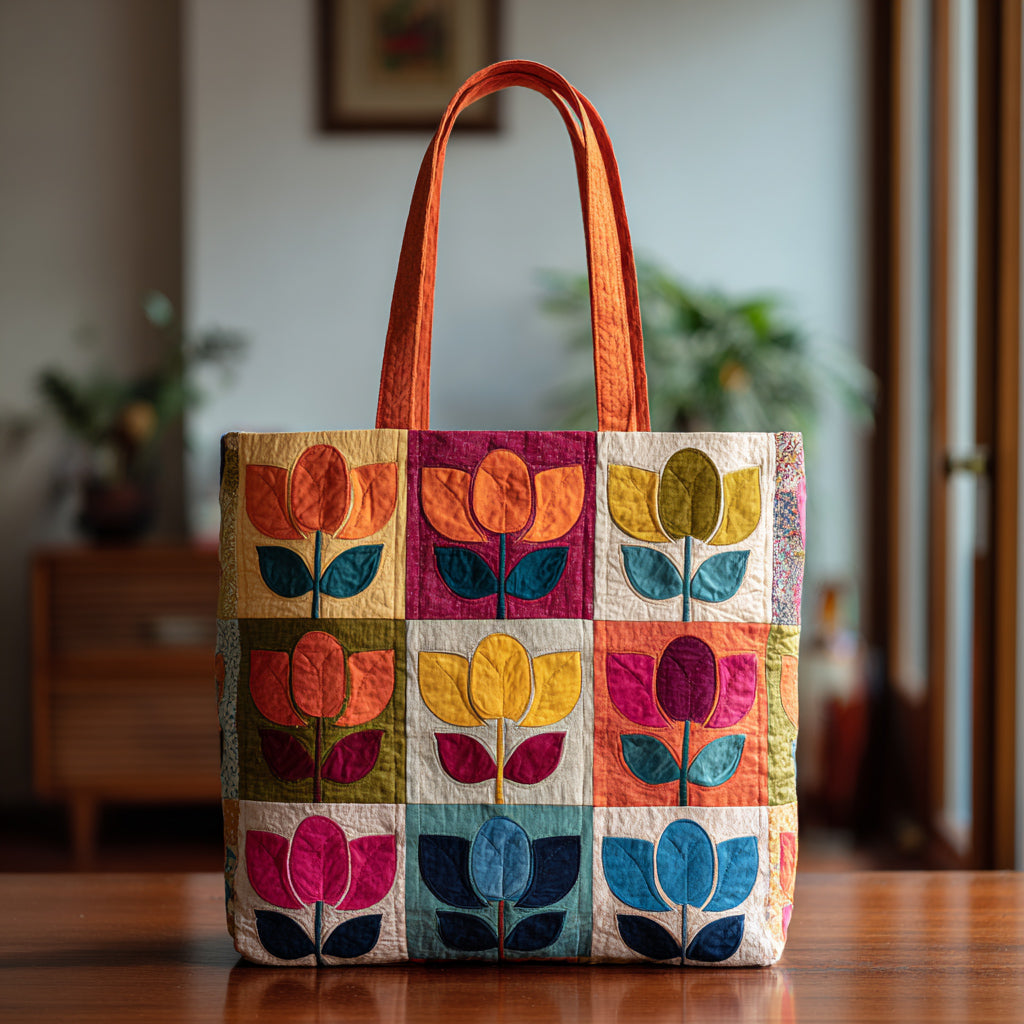 Rose Flower Quilted Tote Bag Christmas Gifts For Friends