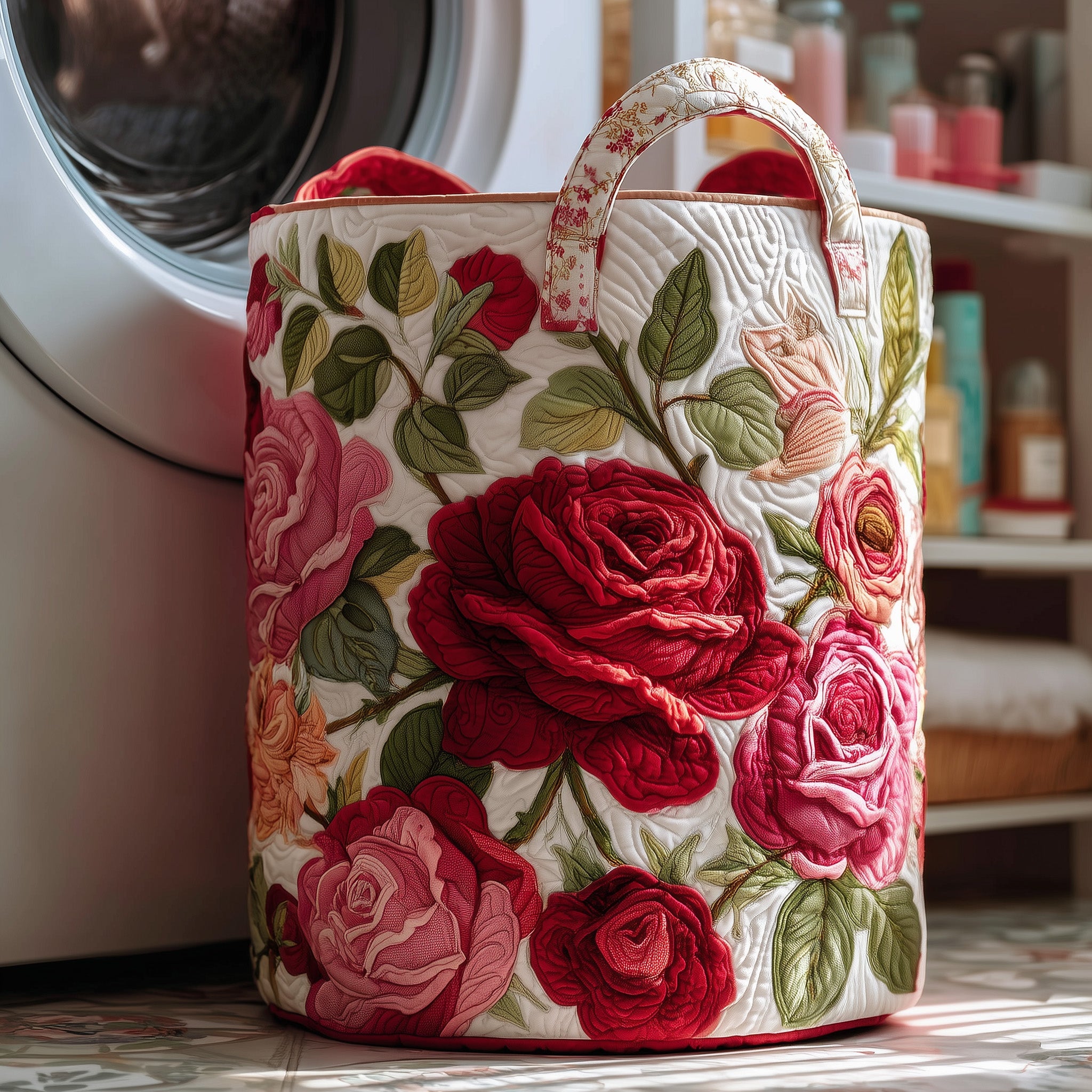 Rose Garden Quilted Laundry Basket Gifts For The Flower Lover