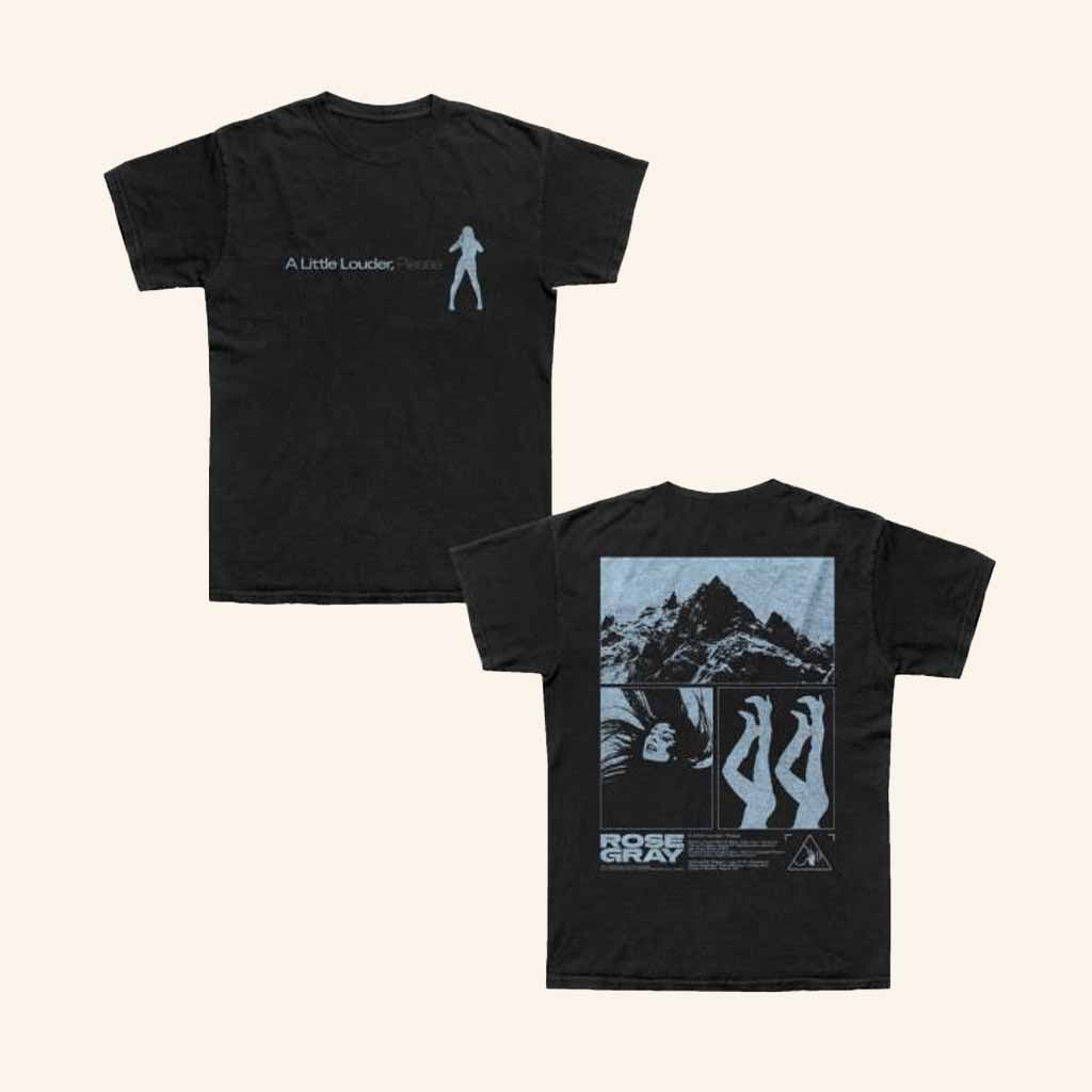 Rose Gray Music Merch A Little Louder Please Black Album T-Shirt Music Lover Gift Ideas For Him Rose Gray Music Merch A Little Louder Please Black Album T-Shirt Music Lover Gift Ideas For Him