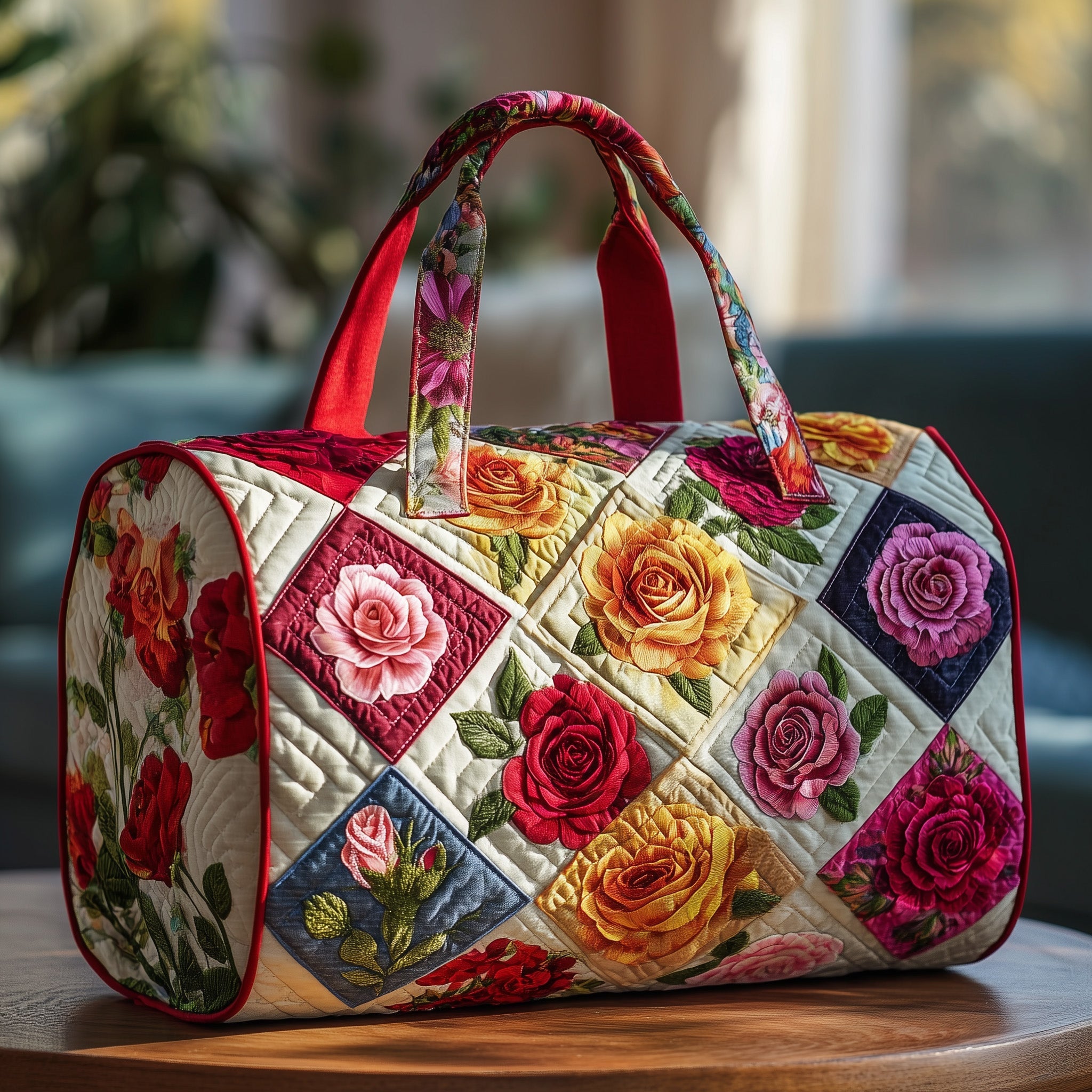Rose Quilted Duffle Bag Holiday Gift Idea