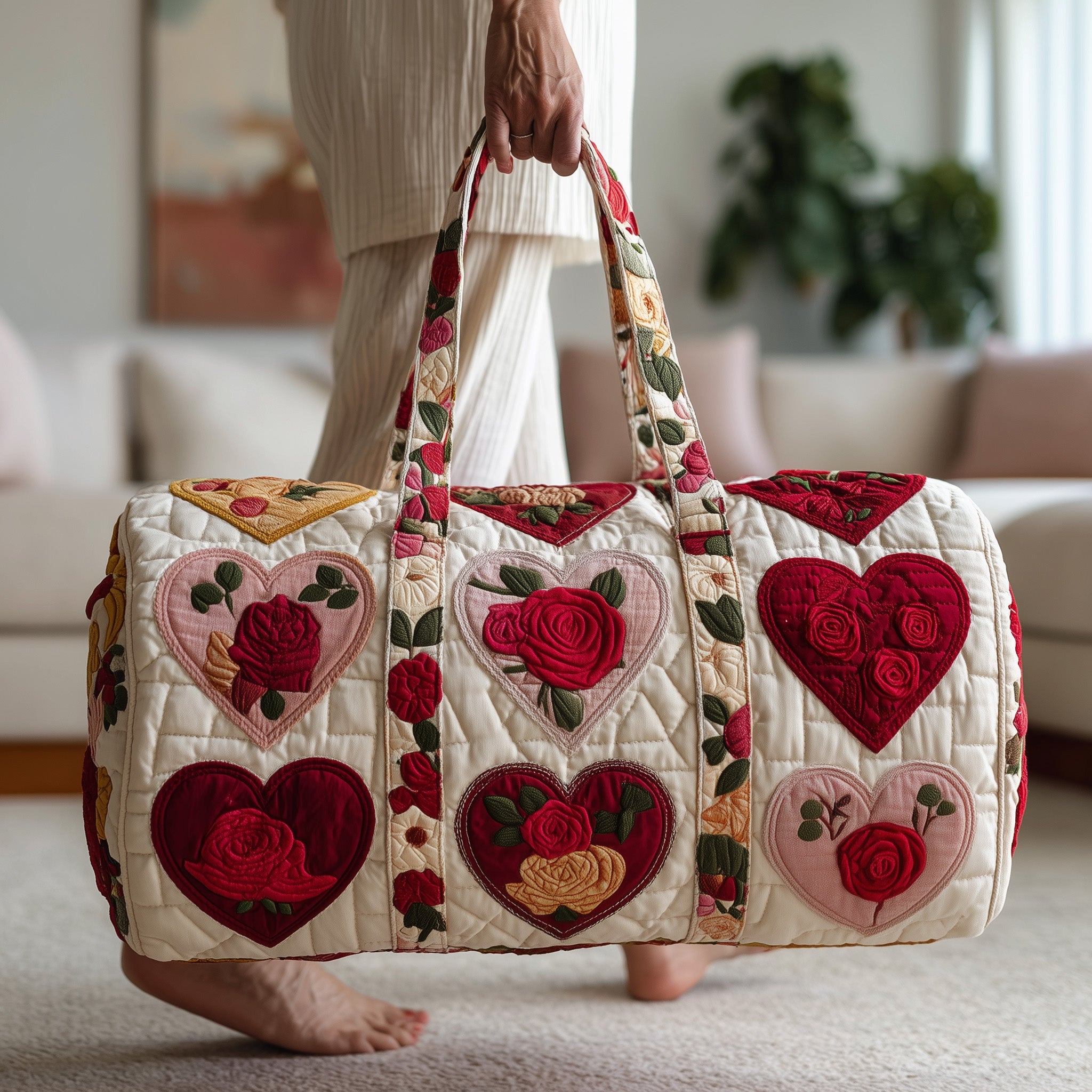 Rose Quilted Duffle Bag Stylish And Practical
