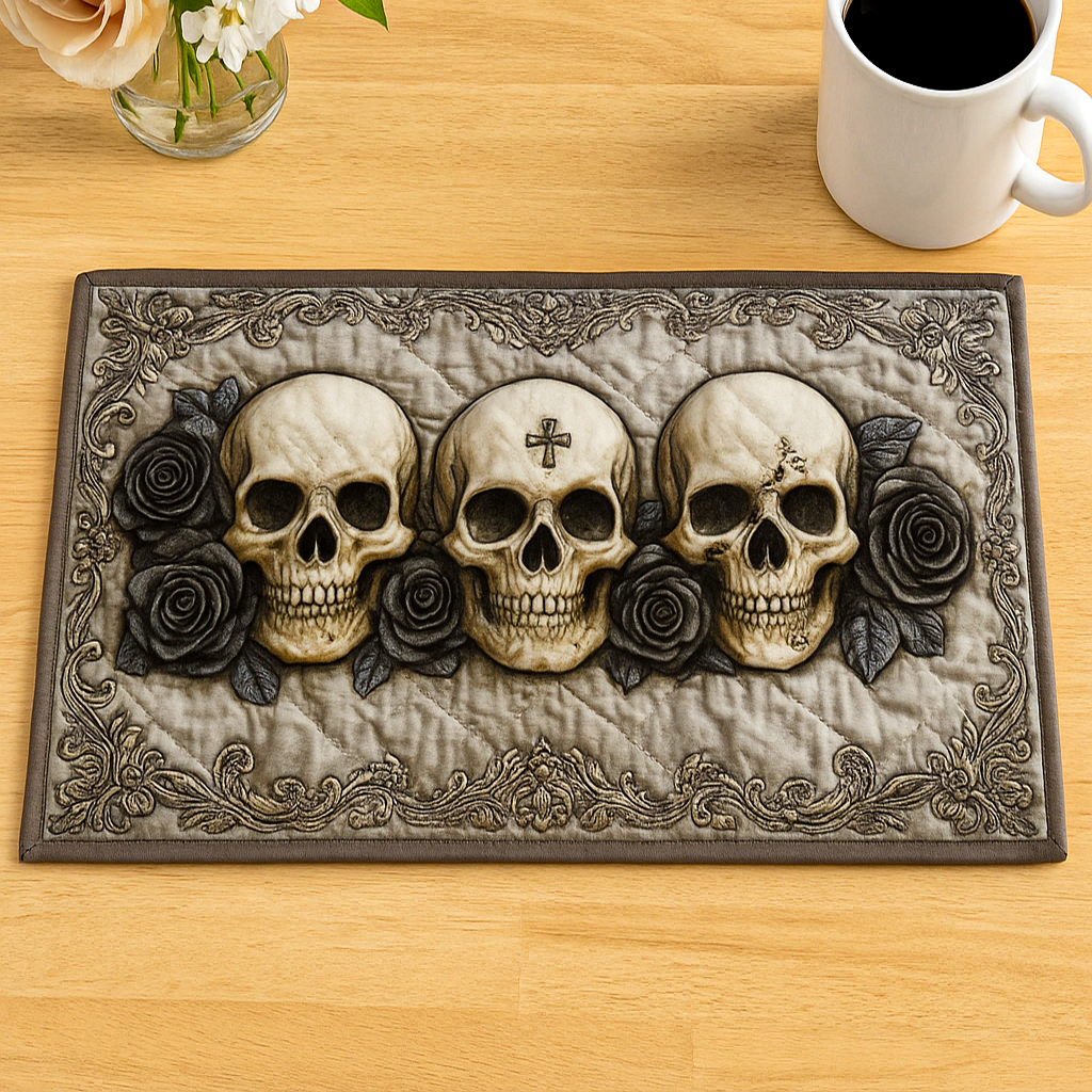 Rose Reaper Quilted Placemat Christmas Kitchen Decor Farmer Boyfriend Gifts