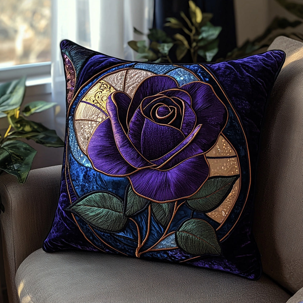 Rose Velvet Quilted Pillow Case Throw Pillow Case Covers Christmas Flower Gifts