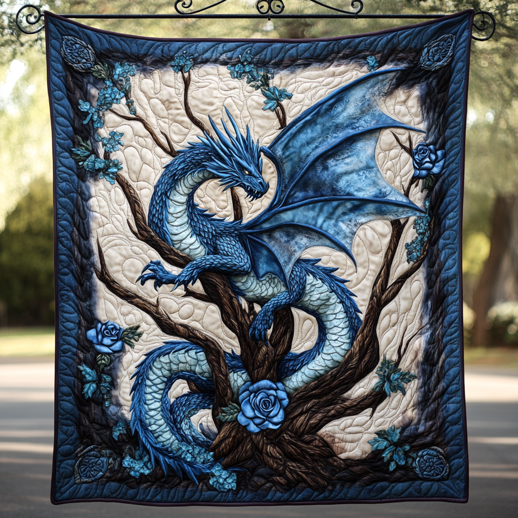 Rosefire Dragon Quilted Blanket Presents For Dragon Lovers
