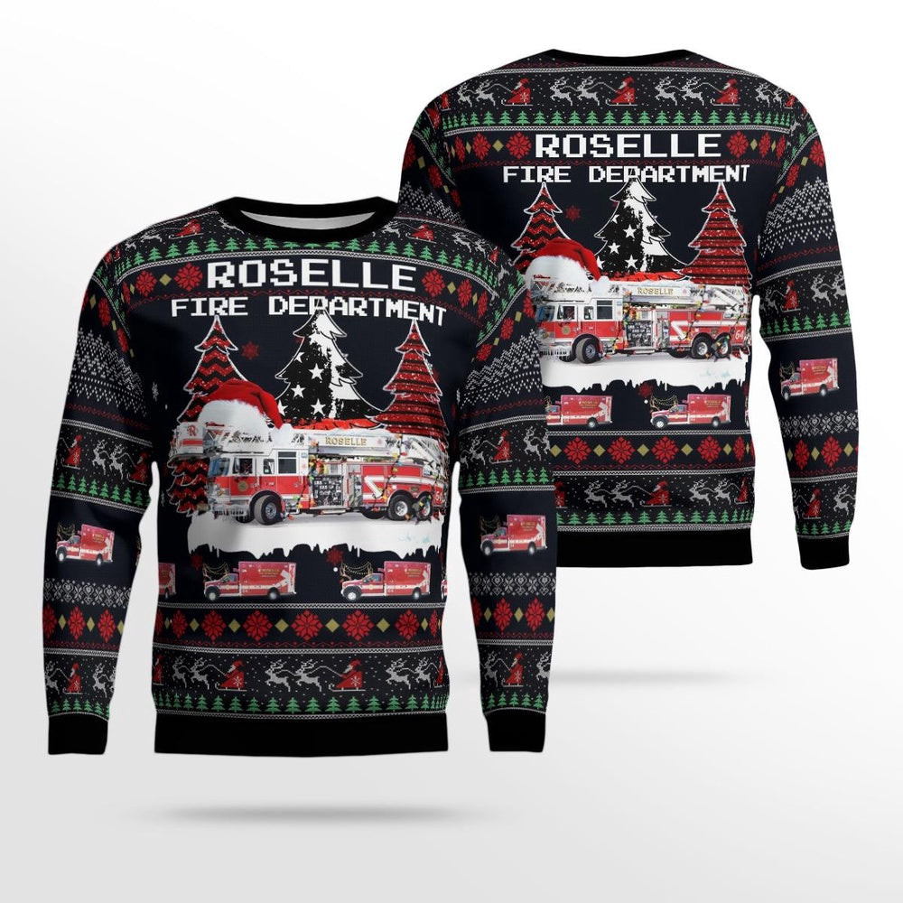 Roselle Fire Department Roselle Illinois Christmas AOP Ugly Sweater Unisex Christmas Gift