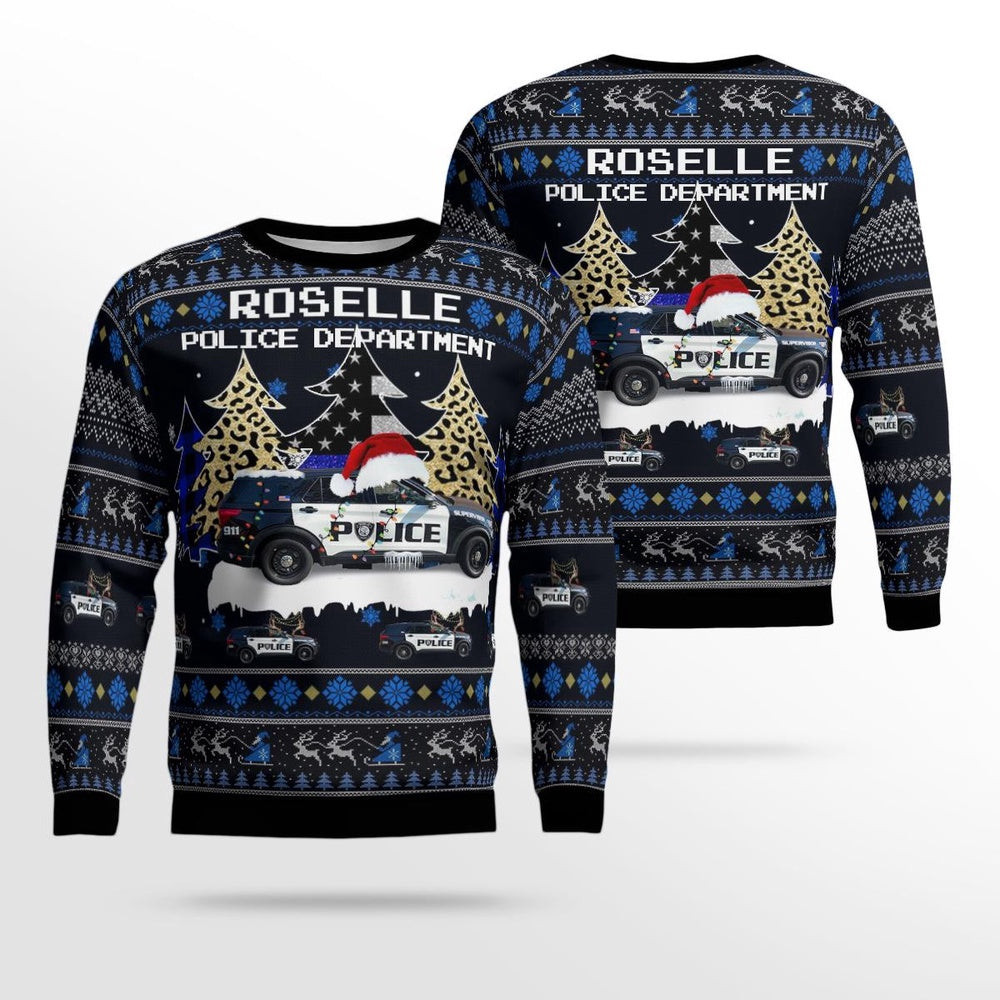 Roselle Police Department Roselle Illinois Christmas AOP Ugly Sweater Unisex Christmas Gift