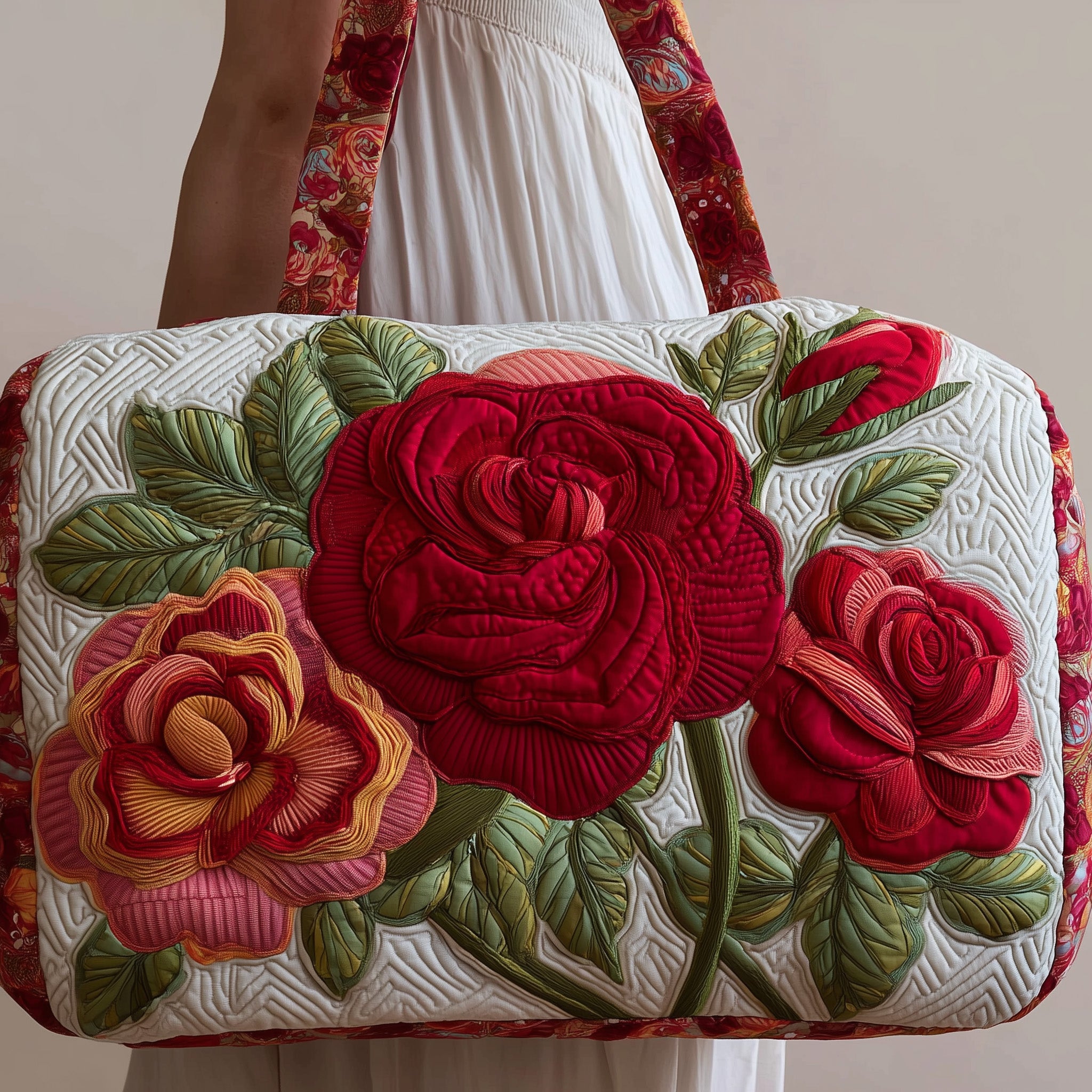 Roses Quilted Duffle Bag Father's Day Gift Idea