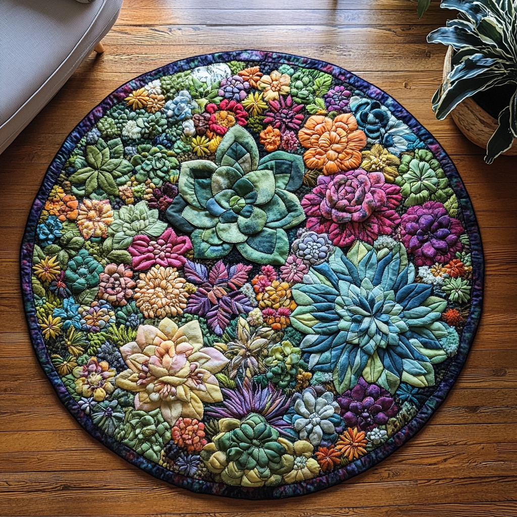 Rosette Joy Quilted Round Mat Front Entryway Ideas Best Family Christmas Gifts