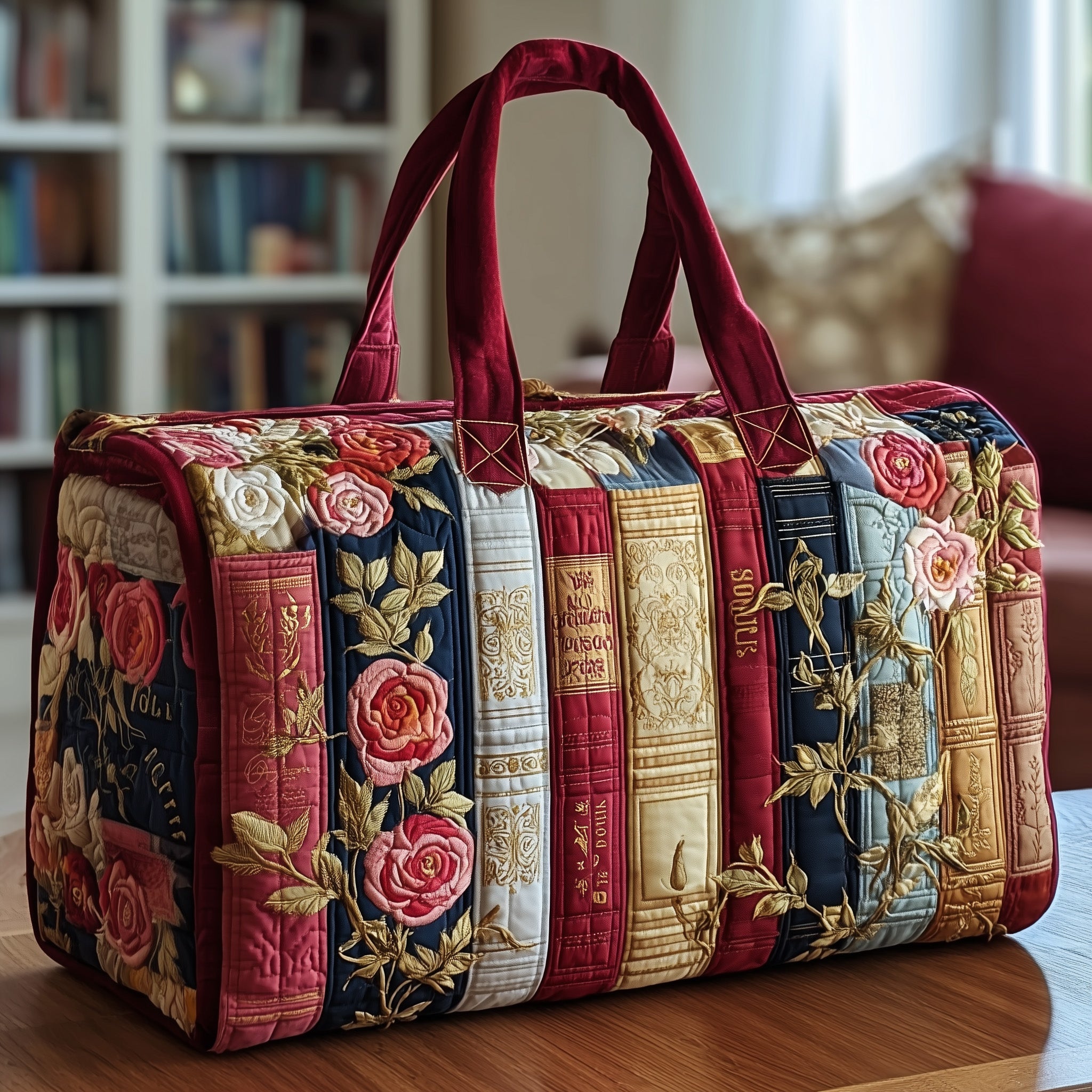 Rosie Library Quilted Duffle Bag Summer Vacation Essential