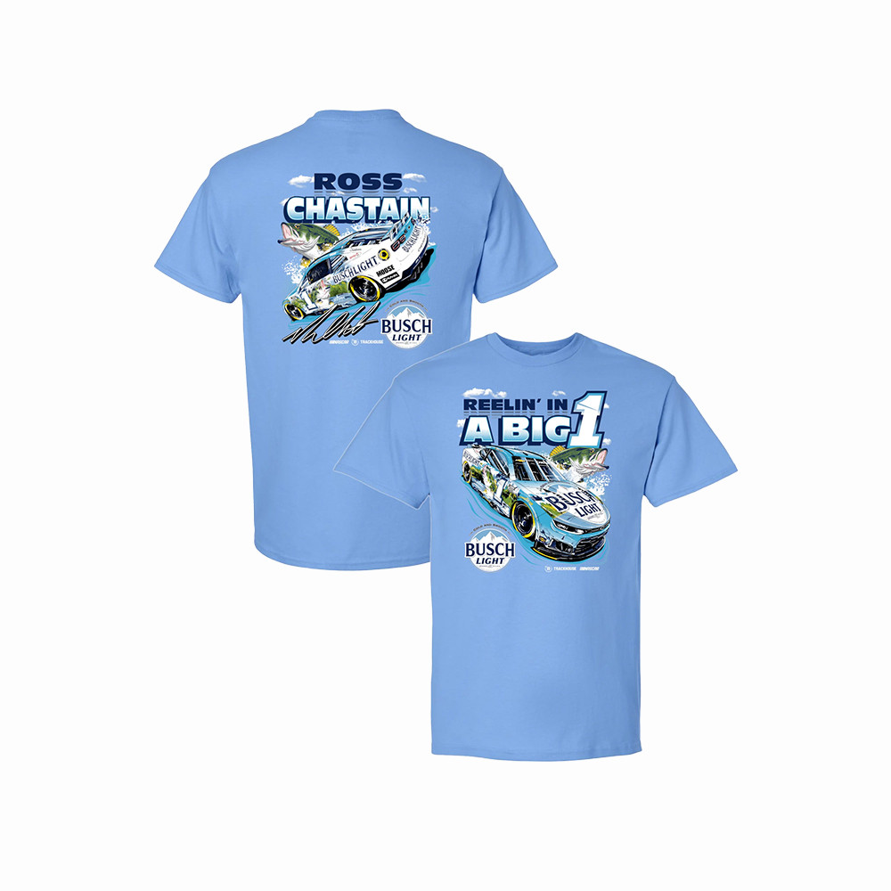 Ross Chastain 1 Busch Fishing T-Shirt Trackhouse Racing Clothes NASCAR Racing Fan Gear