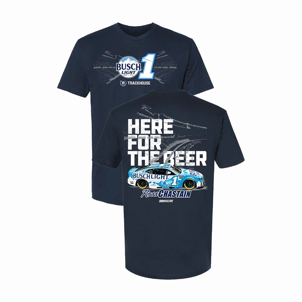 Ross Chastain 1 Busch Light Here For The Beer T-Shirt Trackhouse Racing Clothes Unique Gift For Fans