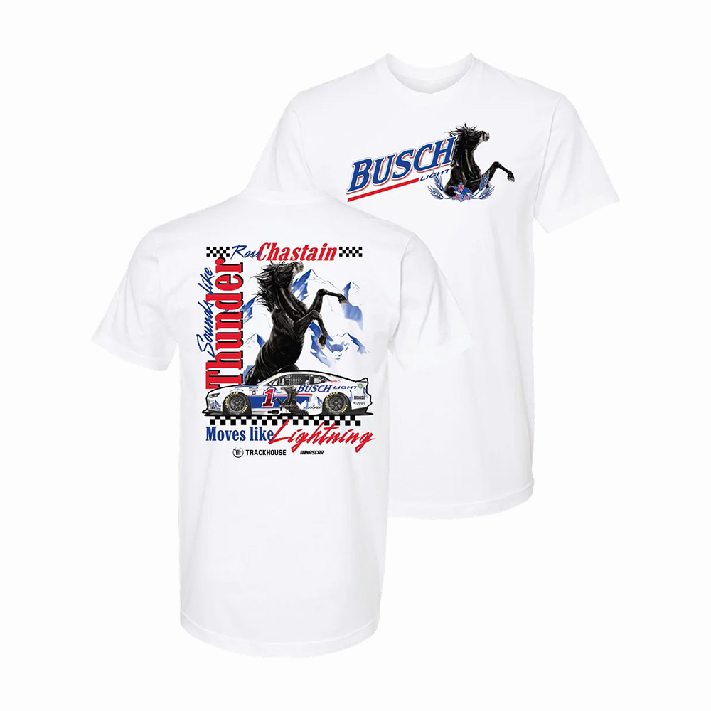 Ross Chastain 1 Busch Light Retro T-Shirt Trackhouse Racing Clothing Car Racing Lover Gift