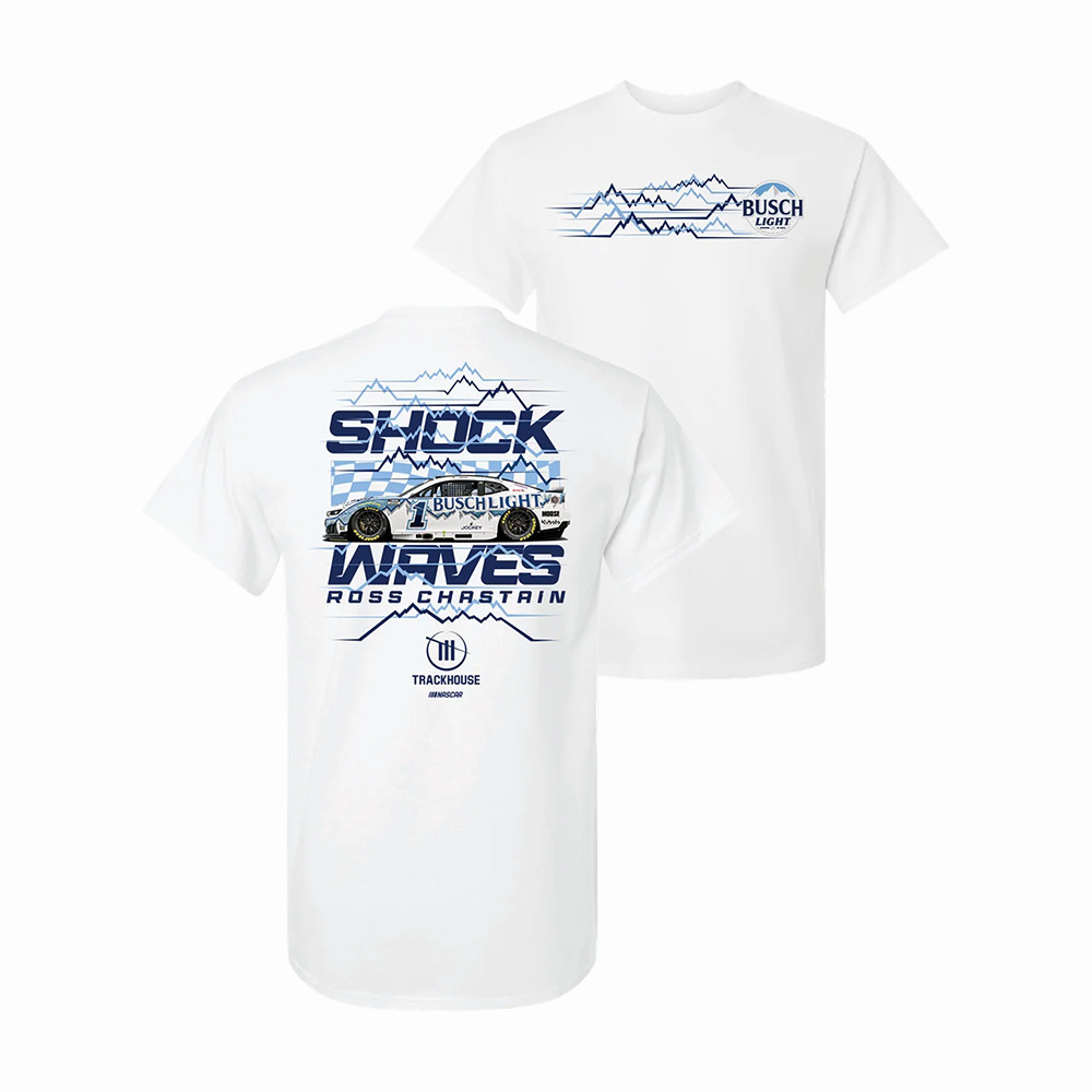 Ross Chastain Busch Light Shock Waves T-Shirt Trackhouse Racing Merch Ross Chastain Fans Gift