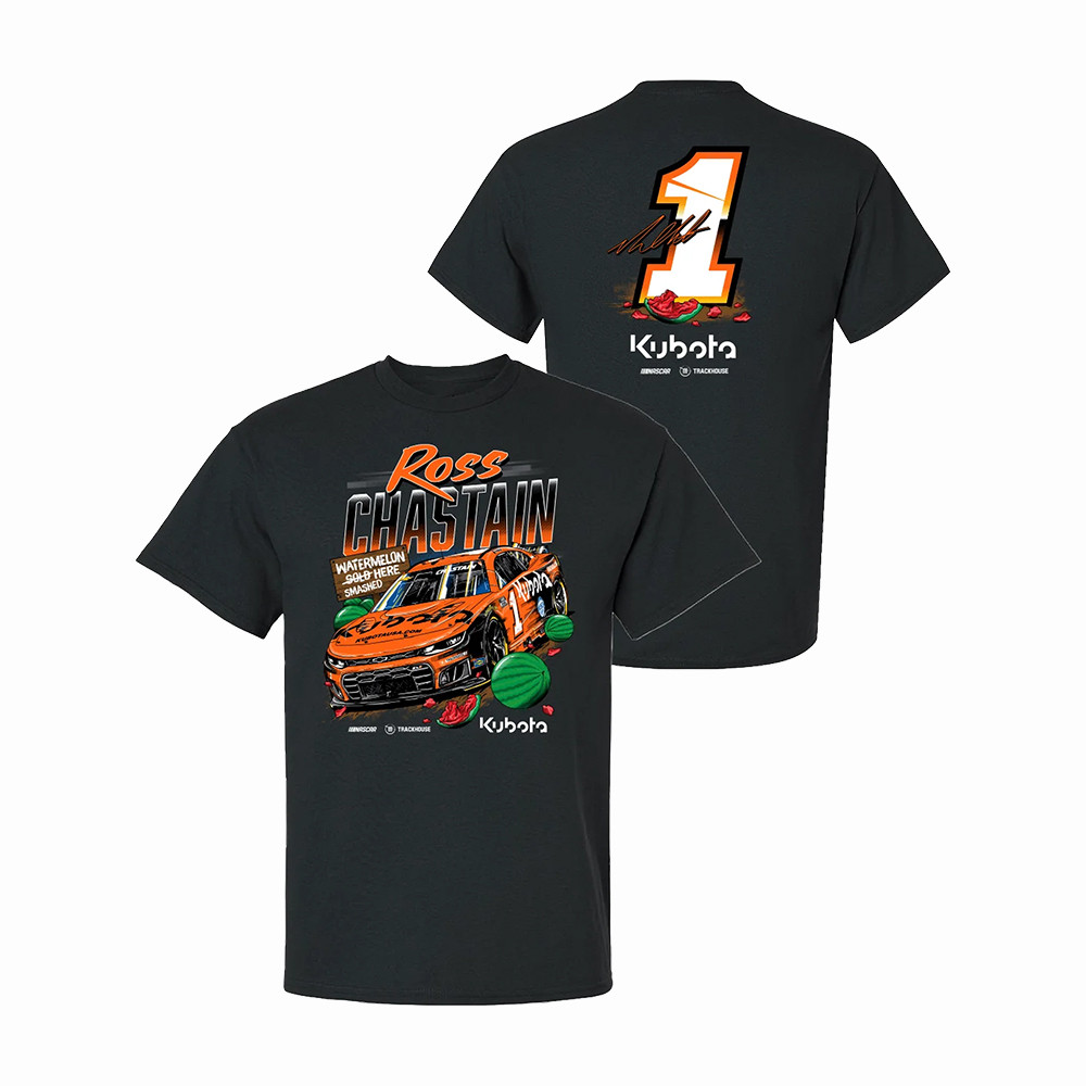 Ross Chastain Kubota Watermelon Smashed Here T-Shirt Trackhouse Racing Merch Great Gift For Fans