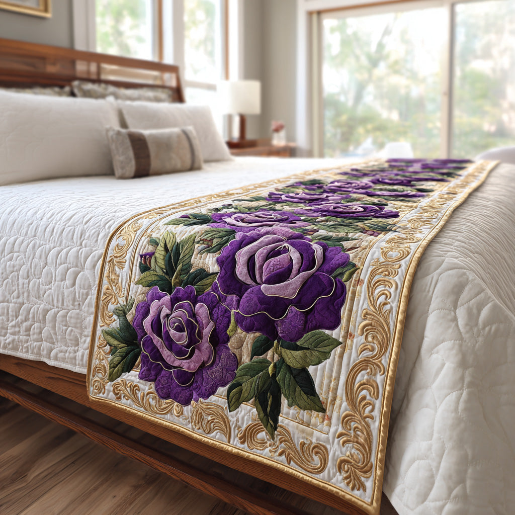 Rosy Days Quilted Bed Runner Bed Decorations Christmas Gifts For Flower Lovers