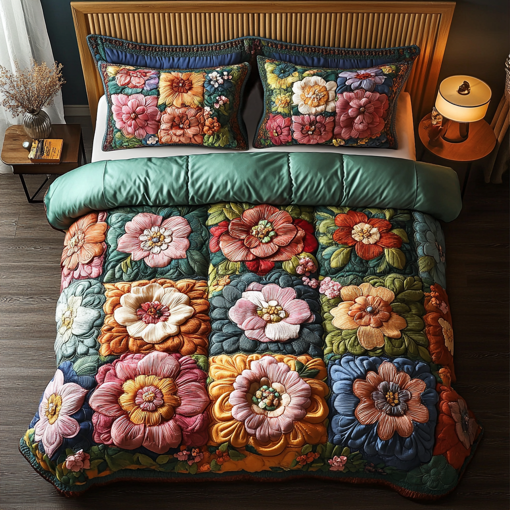 Rosy Retreat Quilted Bedding Set Bedroom Decor Ideas Tulip Gifts Items