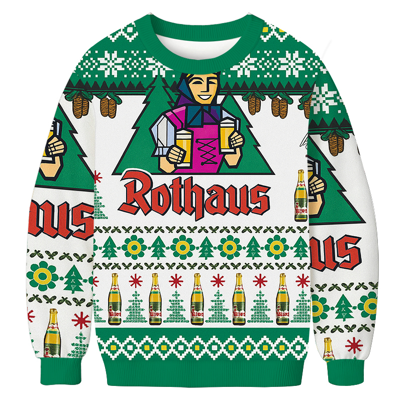 Rothaus Christmas Ugly Sweatshirt Festive Xmas Winter Sweater Gift Ideas