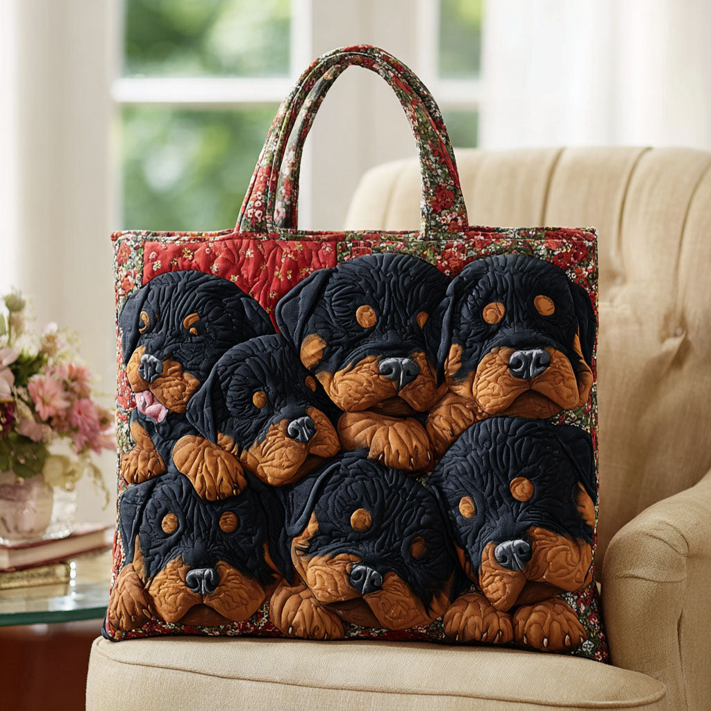 Rottie Pride Quilted Tote Bag Gifts For Dog Owners