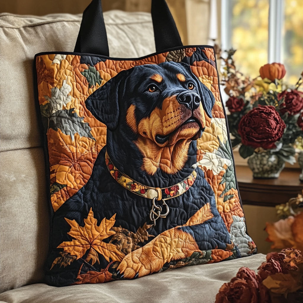 Rottweiler Guardian Quilted Tote Bag Dog Lover Gifts Merchandise 