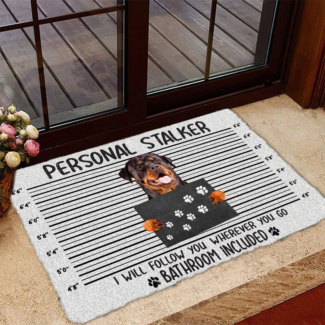 Rottweiler Personal Stalker Doormat Dog Themed Doormats Rottweiler Gift Ideas