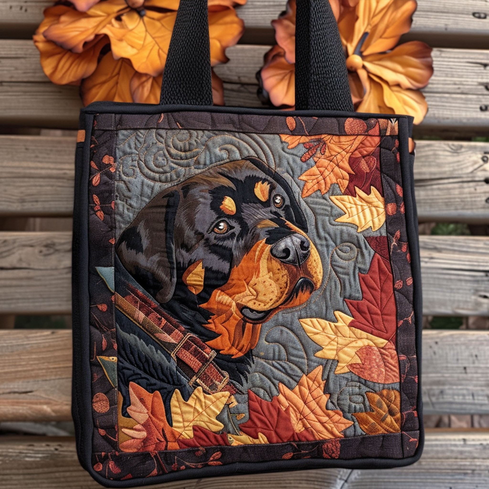 Rottweiler Spirit Quilted Tote Bag Gift Ideas For Dog Owners