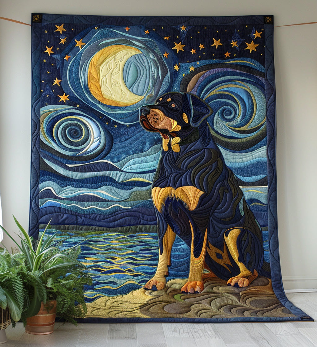 Rottweiler's Night Dream Quilted Blanket Dog Gift Ideas For Dog Owners
