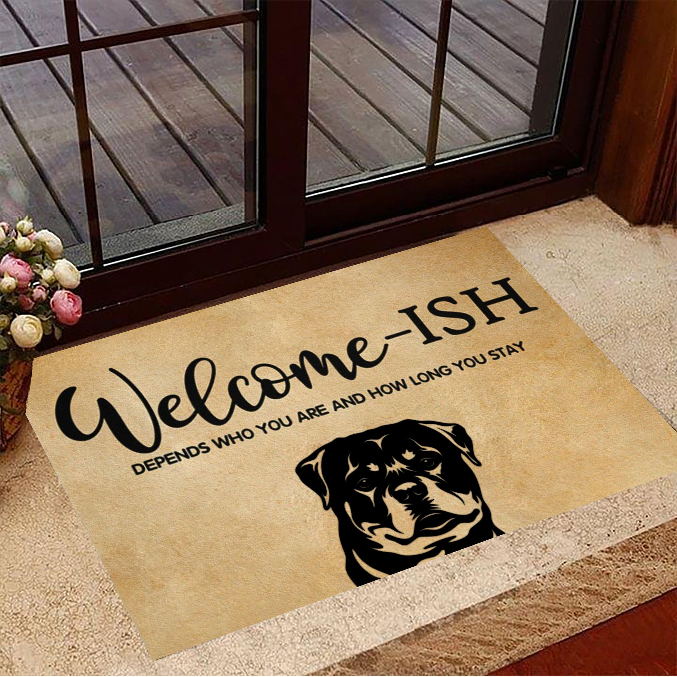 Rottweilers Welcome-ISH Doormat Funny Dog Doormat Birthday Gifts For Dog Lovers