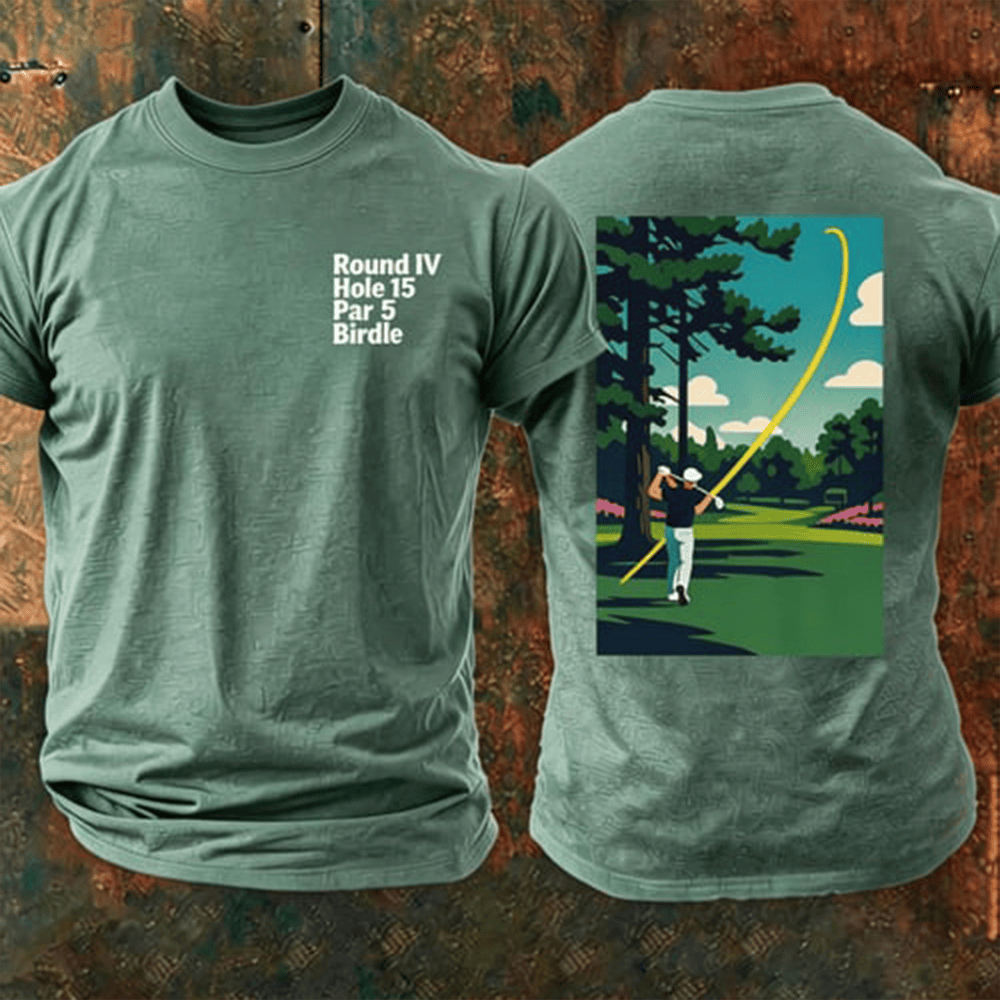 Round IV Hole 15 Par 5 Birdie T-Shirt Golf Clothing Gift For Golf Fans
