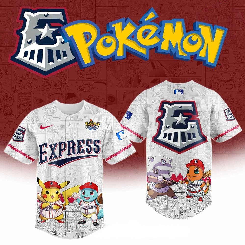 Round Rock Express x Pokemon Go Special Baseball Jersey Gifts For Baseball Fans