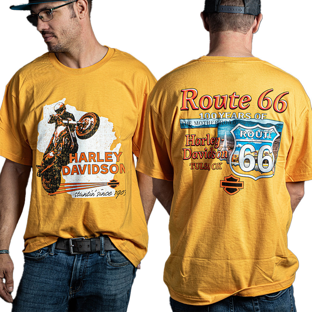 Route 66 100th Anniversary Merch Harley-Davidson Route 66 T-Shirt Gifts For Boyfriend