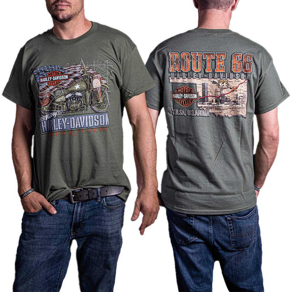 Route 66 100th Anniversary Merch Harley-Davidson Route 66 T-Shirt Gifts For Him