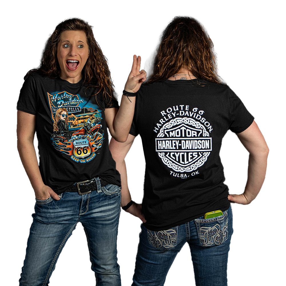 Route 66 100th Anniversary Merch Harley Davidson Route 66 T-Shirt Gifts For Sister