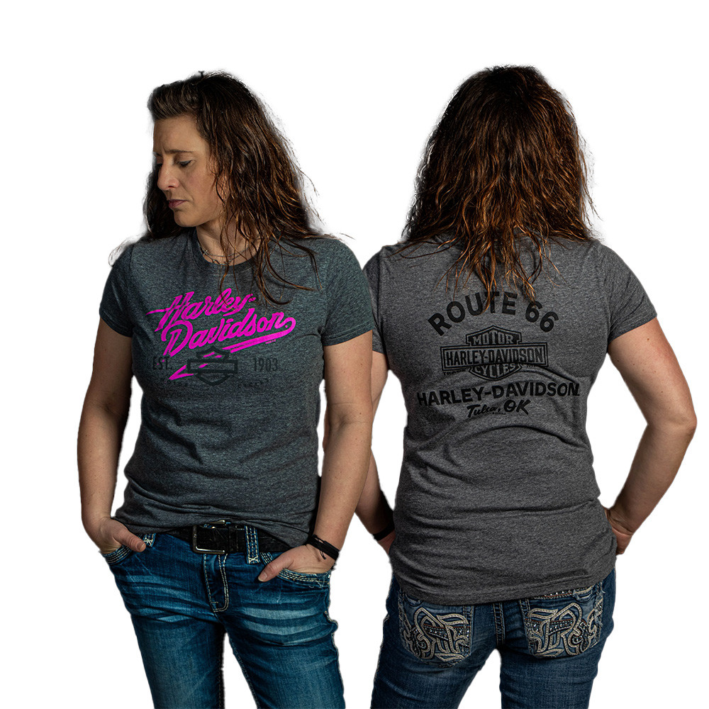Route 66 100th Anniversary Merch Harley Davidson Route 66 T-Shirt Gifts Ideas For Bestie