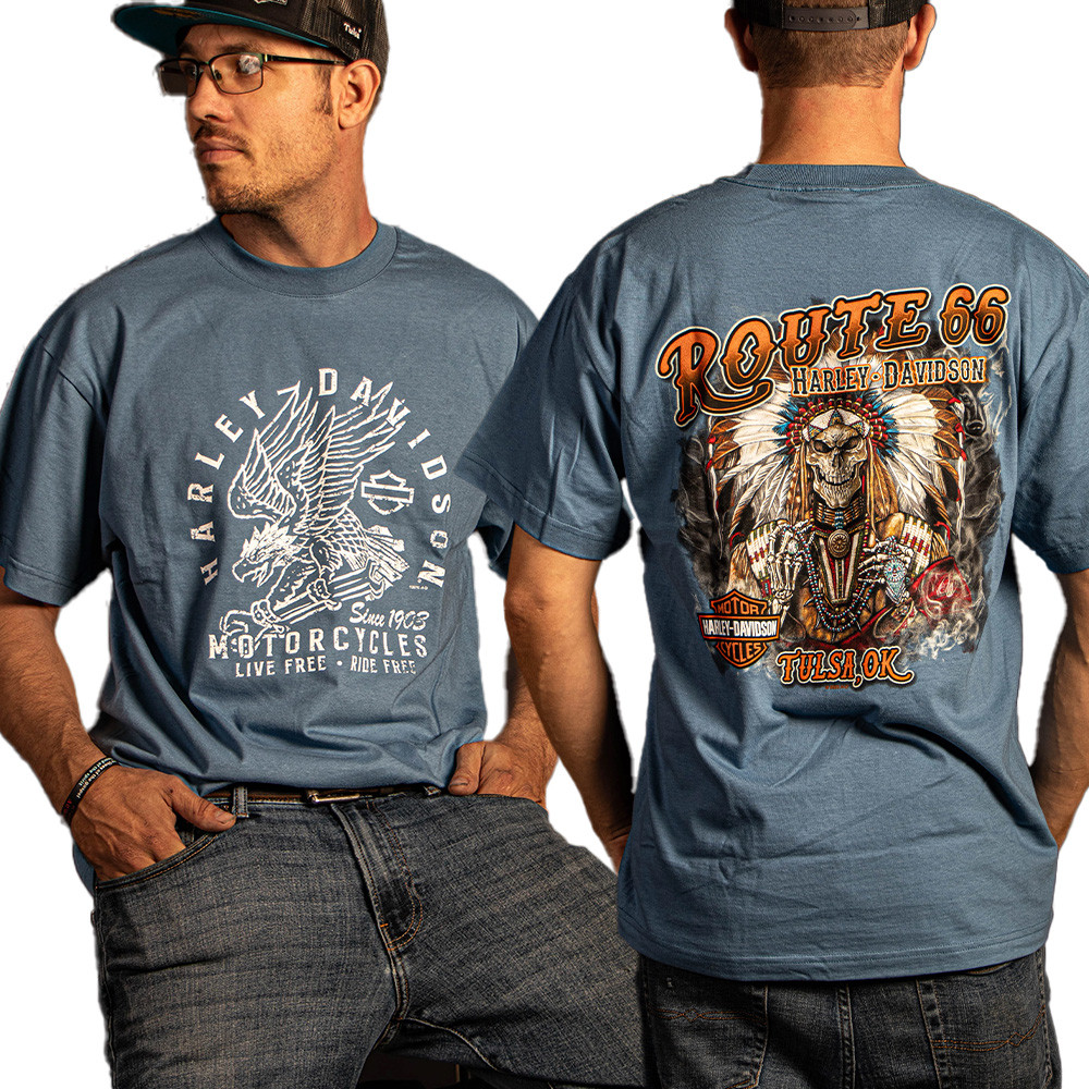 Route 66 100th Anniversary Merch Harley Davidson Route 66 T-Shirt Gifts Iedas For Son
