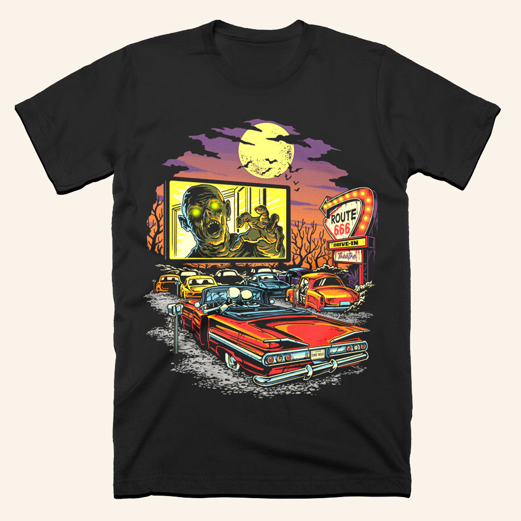 Route 666 Drive-In T-Shirt Halloween Themed Clothes Gifts For Brother Route 666 Drive-In T-Shirt Halloween Themed Clothes Gifts For Brother