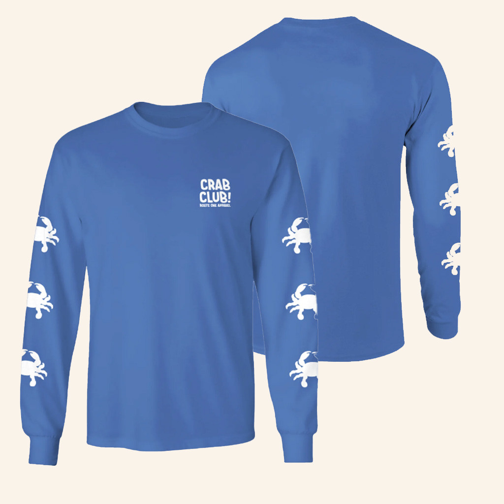 Routeone Apparel Merch Crab Club Flo Blue Long Sleeve Shirt Birthday Gift For Husband
