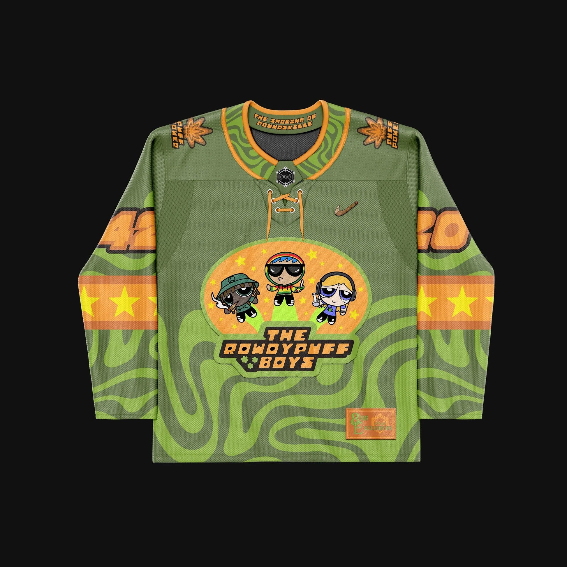 Rowdypuff Boys 420 Hockey Jersey Trippy Jersey Gifts For Boyfriend Rowdypuff Boys 420 Hockey Jersey Trippy Jersey Gifts For Boyfriend