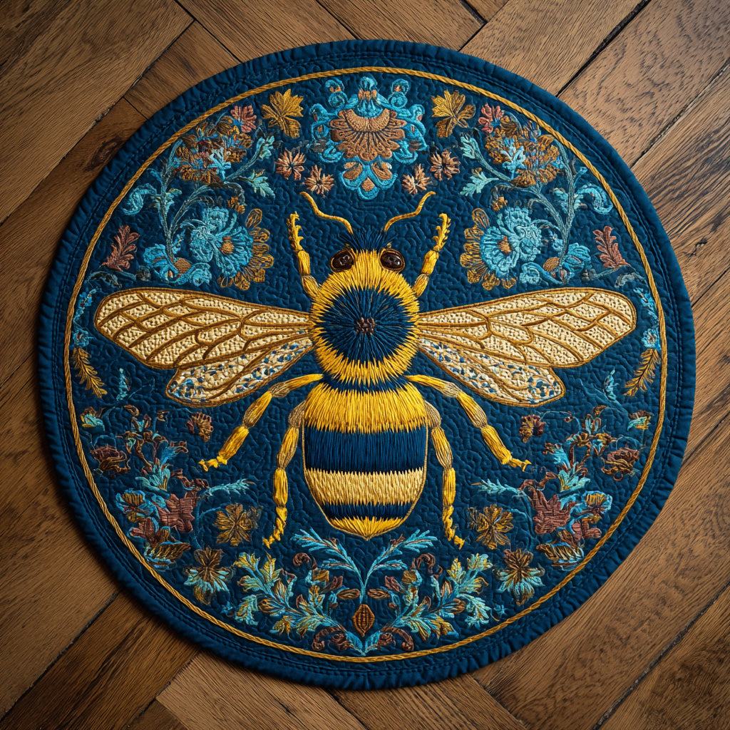 Royal Bee Quilted Round Mat Home Entrance Decor Ideas Bee Christmas Gifts